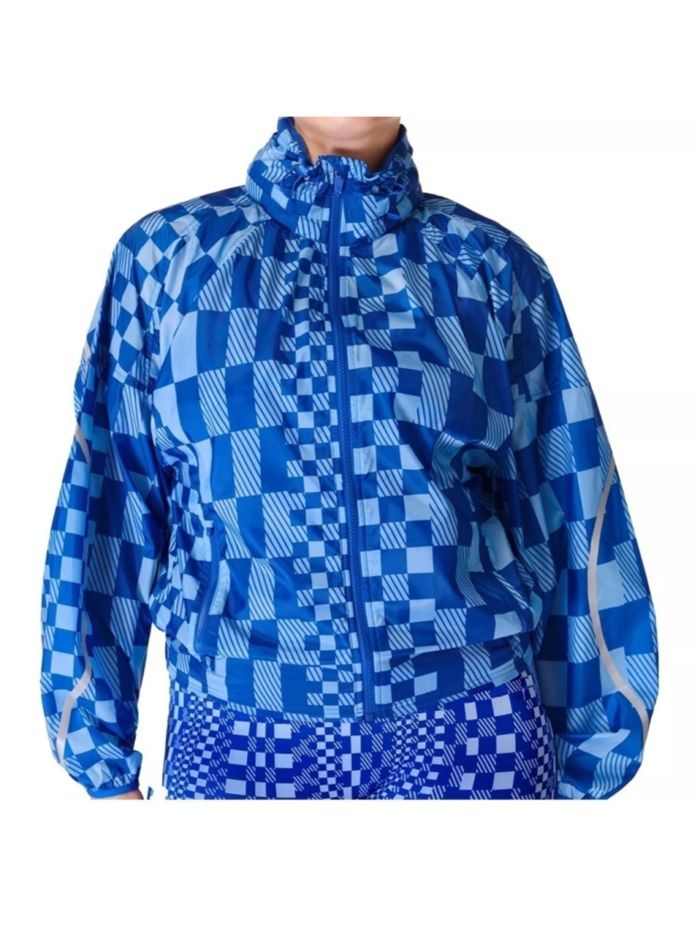 Sweaty Betty pack away jacket with hood blue size l